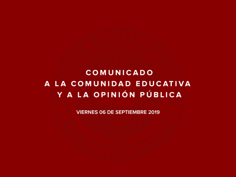 COMUNICADO A LA COMUNIDAD EDUCATIVA Y A LA OPINIÓN PÚBLICA (06/09/2019)
